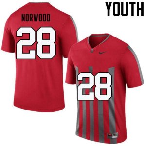 Youth Ohio State Buckeyes #28 Joshua Norwood Throwback Nike NCAA College Football Jersey For Sale MNO4344HN